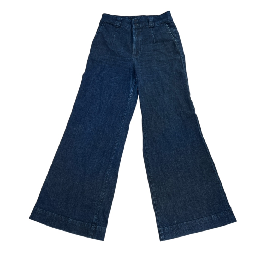 Express Dark Blue Wide-Leg Jeans